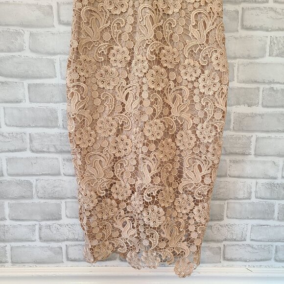 AX Paris Pink Crochet Lace Strappy Bodycon Dress sz 10 Party Cocktail NEW Fairy - Picture 9 of 9